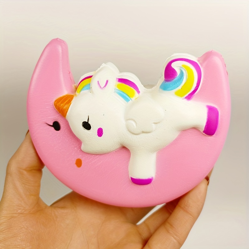 Kawaii Moon Unicorn Squishy Slow Rising Squeeze Toys, Jouets De Soulagement  Du Stress Antistress Doux, Jouet De Rebond Lent De Cheval Volant De Lune, Jouet  De Décompression De Ventilation - Jouets Et