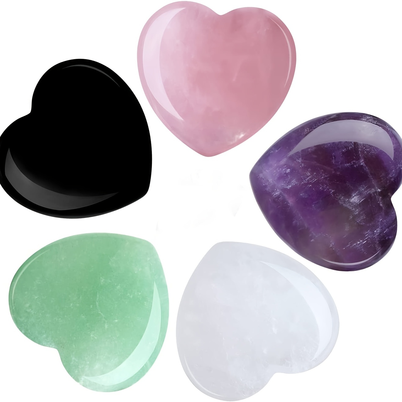  24 Pcs 1 Inch 25mm Natural Heart Shaped Stones Crystals and  Gemstones Worry Stones Bulk Love Crystals Set Heart Shaped Rocks Heart  Pocket Palm Stone for Stress Reiki Balancing Home Decoration