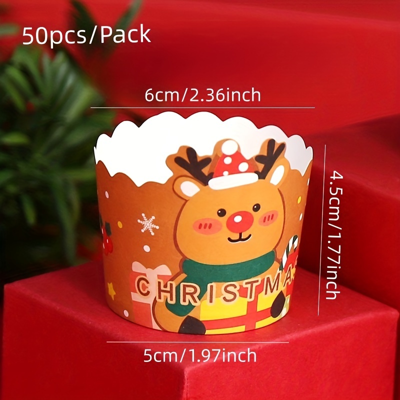 Christmas Cupcake Liners Elk Christmas Tree Snowman - Temu