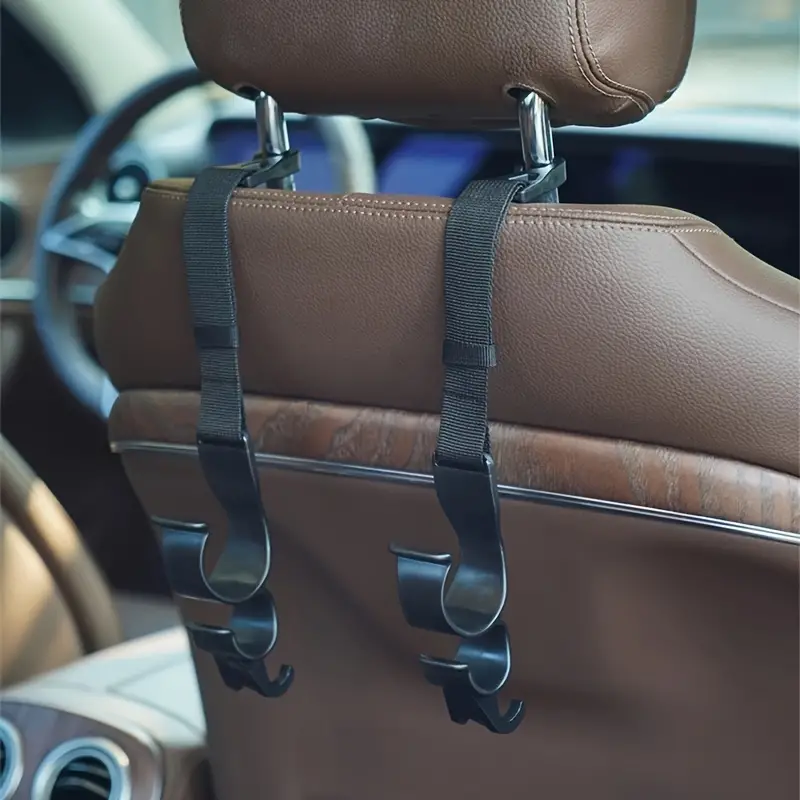 2Pcs Car Seat Backrest Hook Adjustable Auto Trunk Umbrella Storage Fixed  Bracket Anti-drop Organizer Holders Best Seller Car Accessories Gift