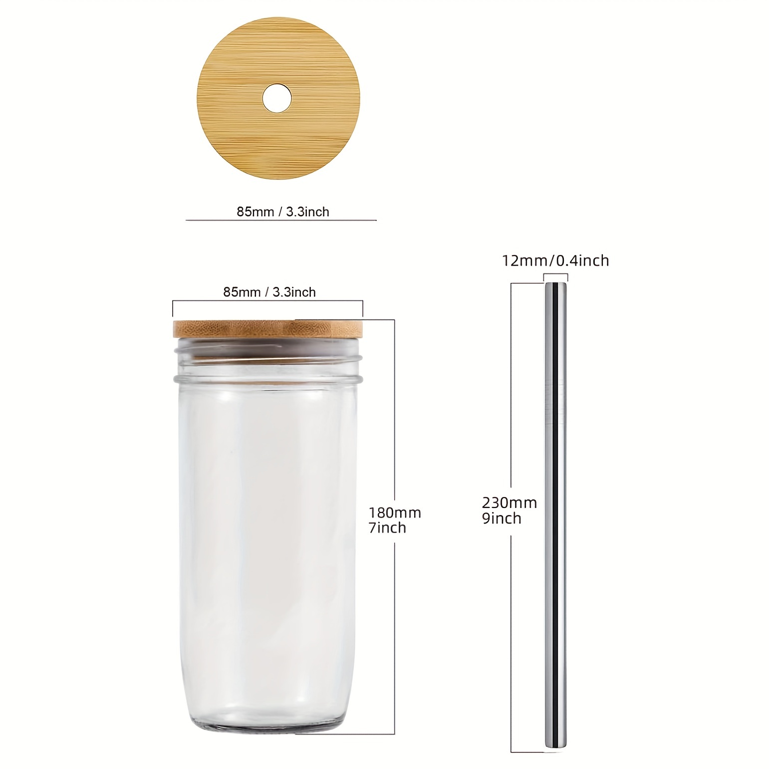 12mm Straw Glass Coffee Tumbler with Bamboo Lid Eco Friendly - China  Reusable Bubble Tea Bottles 24oz and Glass Tumblers for Drinking price