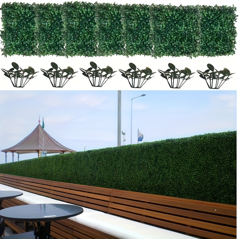1pc artificial hedge boxwood hedge background grass wall panel dark green suitable for home wall decoration privacy screen fence wedding party garden fence