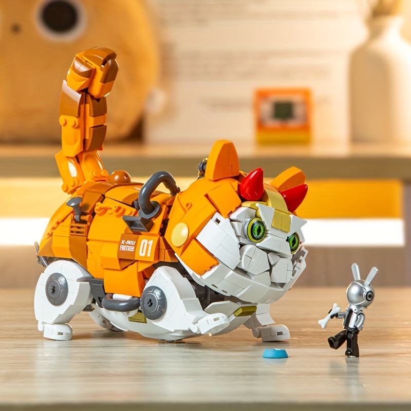 メカニカル猫 ビルディングブロック粒子組み立て機械式猫 レゴ互換品-
