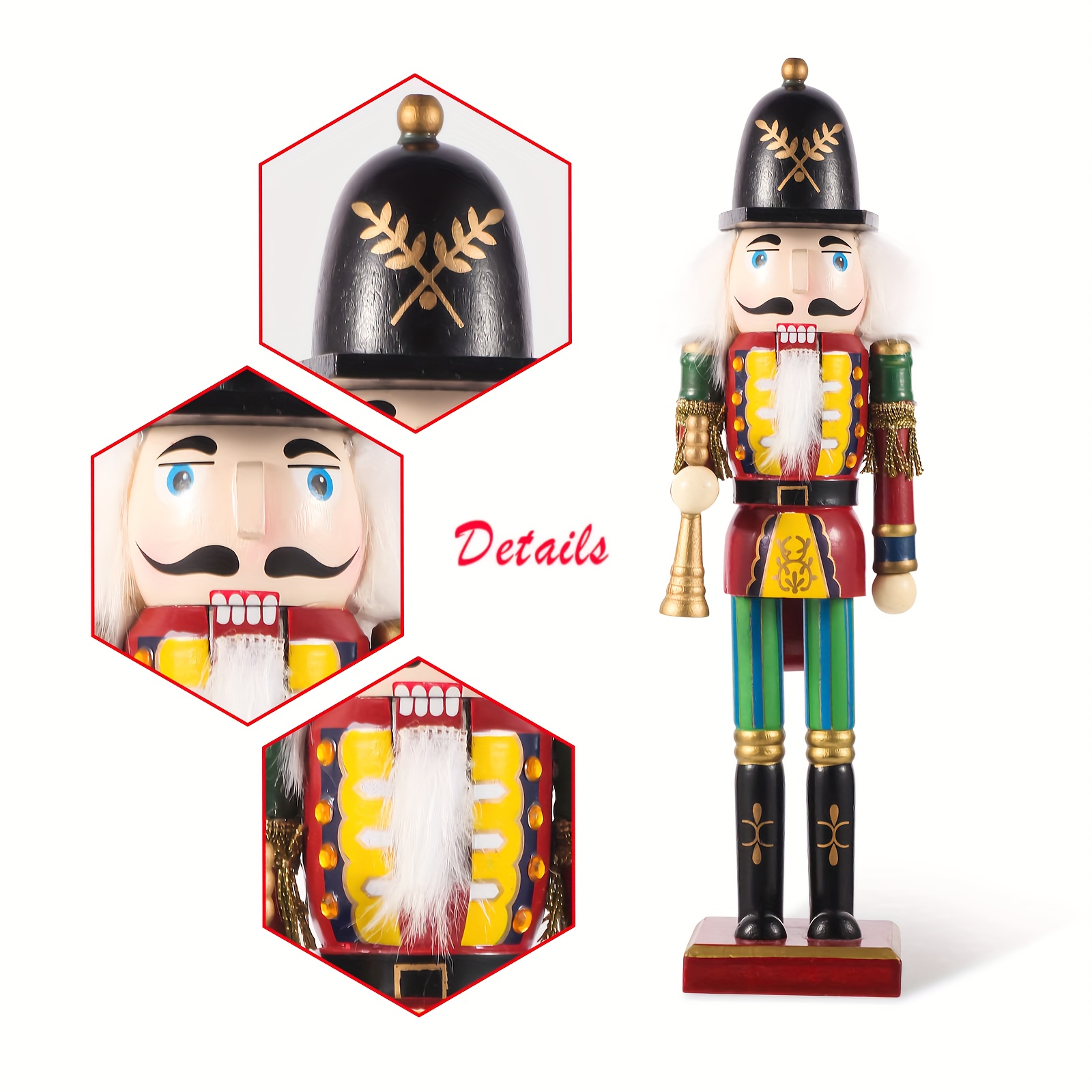 Christmas Nutcracker Ornament Traditional Painted Wooden - Temu Canada