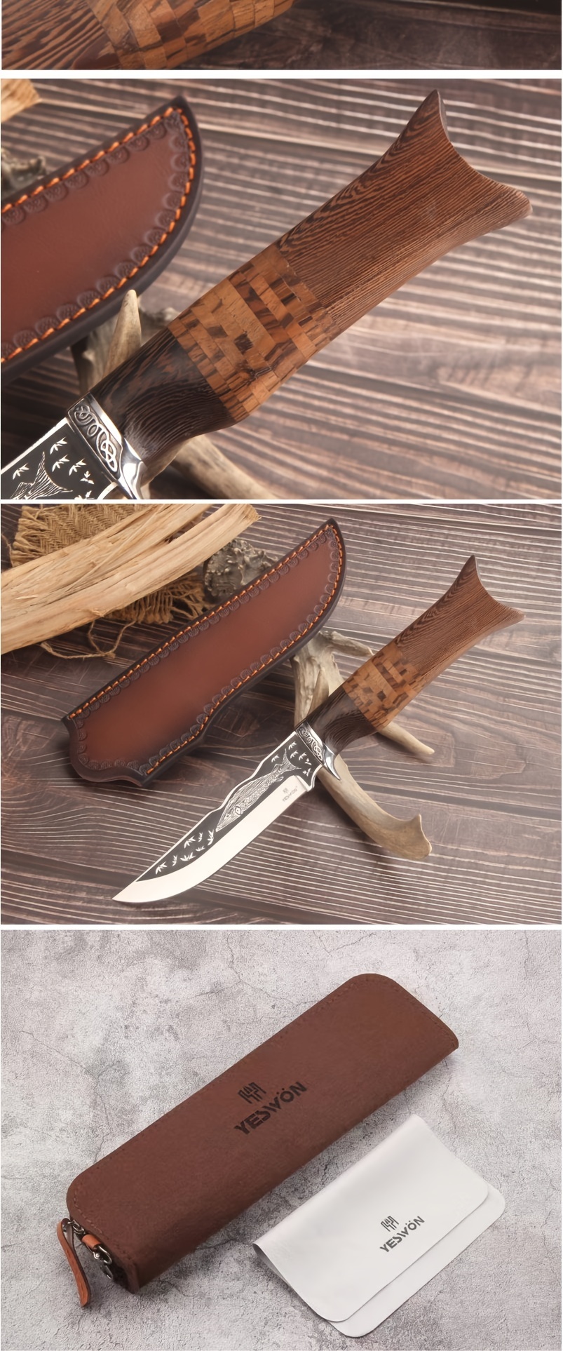 Small Knife Fish Knife Leather Sheath Portable Fruit Knife - Temu