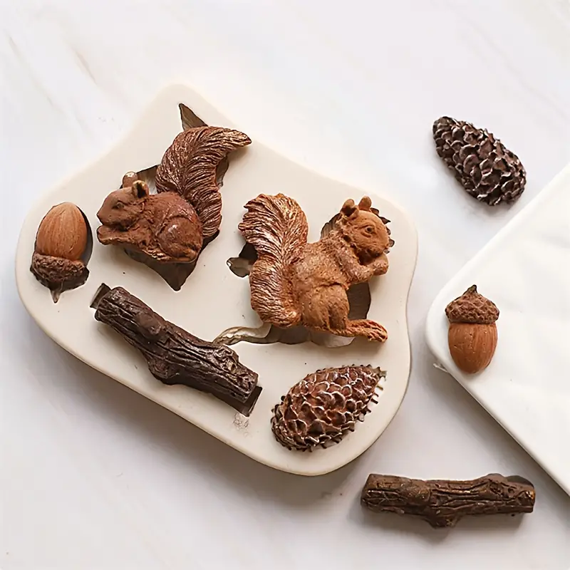 Squirrel Modeling Silicone Mold Kitchen Diy Cake Baking Decoration Fudge  Cookie Tools Chocolate Mold Forest Animal Series Mould - Temu