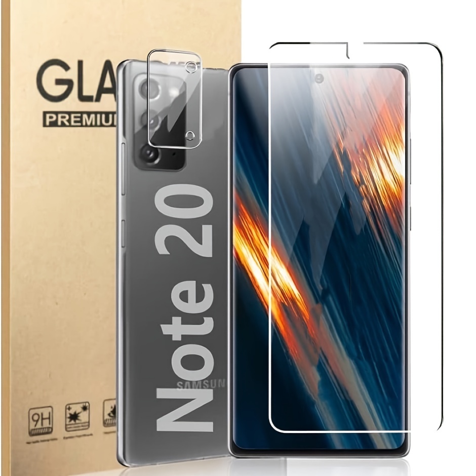 

[1+1 Pack] For Galaxy Note 20, 1 Pack Hd Screen Protector Tempered Glass + 1 Pack Camera Lens Tempered Glass Protector [9h Hardness] 3d Full Coverage Glass Film For Samsung Galaxy Note 20 6.7 Inch