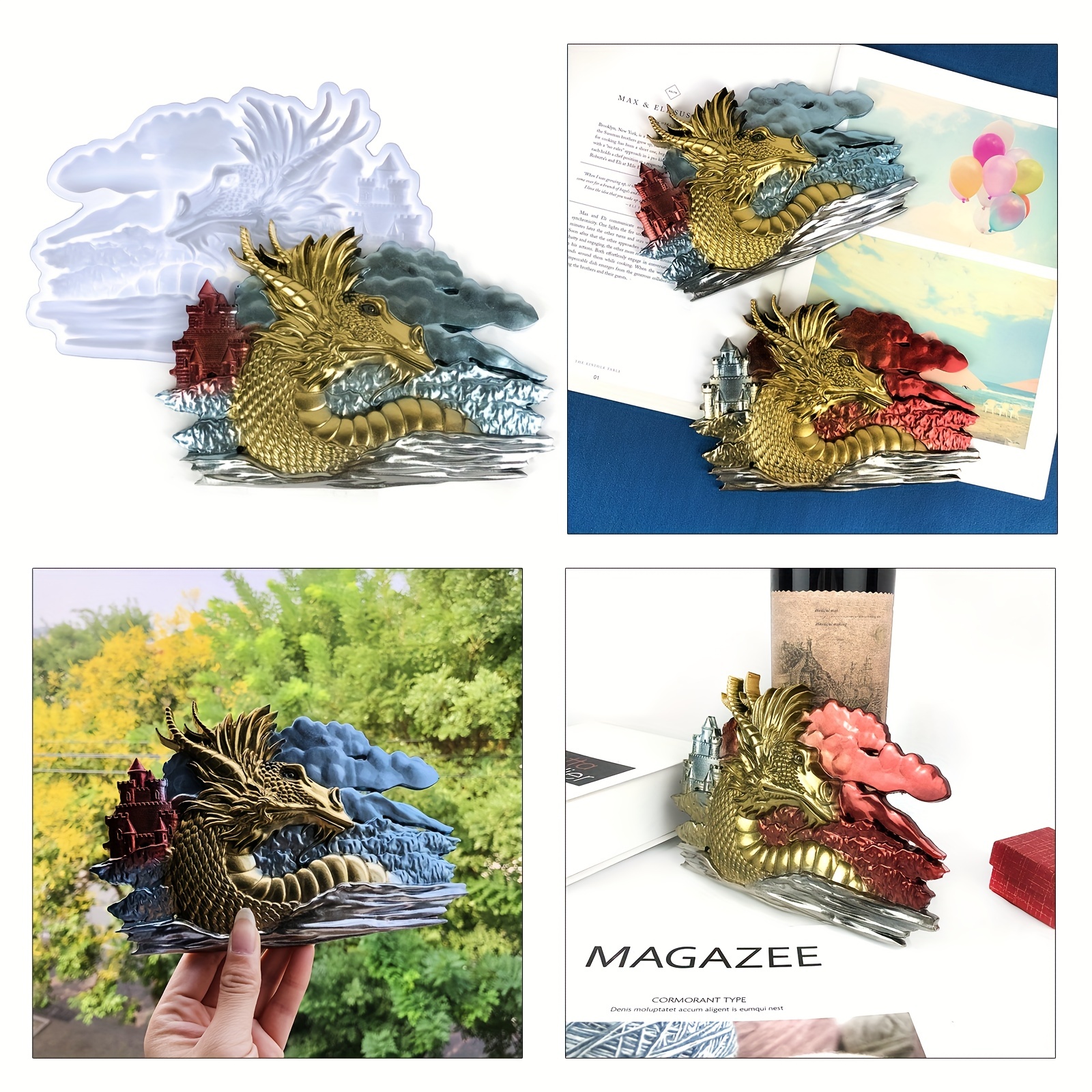  Dinosaur Mold 3D Dragon Mold Dragon Resin Mold Dinosaur Resin  Casting Mold Resin Making Molds Silicone Mold for Candle Home Decorate Mold  Candle Making Mold 3D Animal Mold Clay Mold