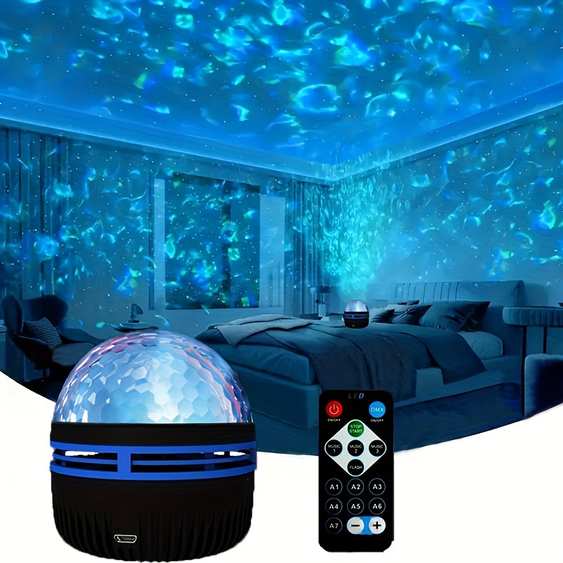 Proyector Led con control remoto Estrellado Mundo estrellado / efecto de  onda de agua y altavoz Bluetooth ideal para fiesta Navidad Pascua Halloween