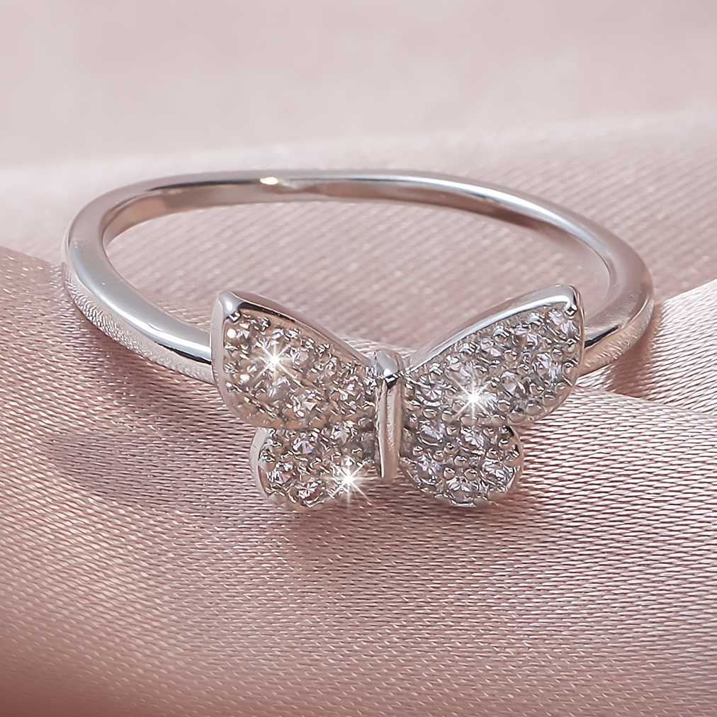 Anillo Circón Mariposa Brillante Joyas Diseño Animal Mujeres - Temu