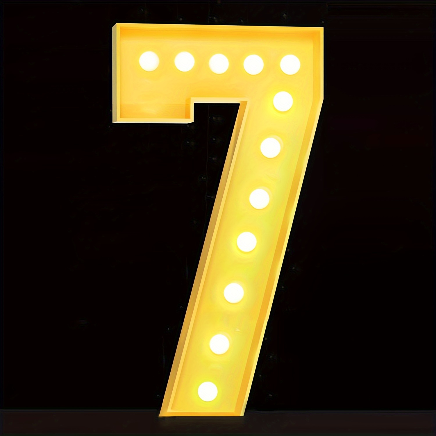 Led Light-up Number 7 Frame, Birthday Party Decor, Atmosphere