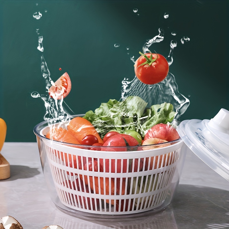  Joined Large Salad Spinner with Drain, Bowl, and Colander -  Quick and Easy Multi-Use Lettuce Spinner, Vegetable Dryer, Fruit Washer,  Pasta and Fries Spinner - 5.28 Qt: Home & Kitchen