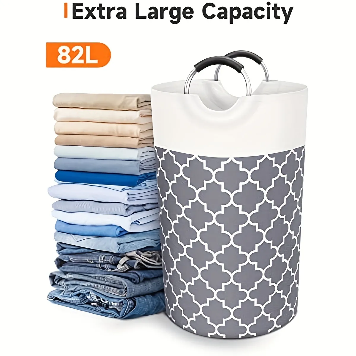 Large Laundry Basket Laundry Hamper Bag Washing Bin Clothes Bag Collapsible  Tall With Handles Waterproof Travel Bathroom College Essentials Storage For  College Dorm, Family - Temu