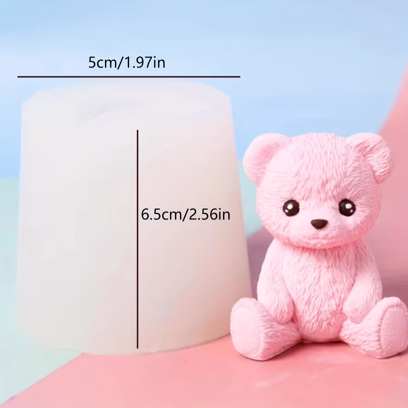 PINPON 3D Teddy Bear Doll Silicone Fondant Mold Chocolate Candy Sugar Craft Gum Paste Mould Paper Clay Soap Candle Mold Cake