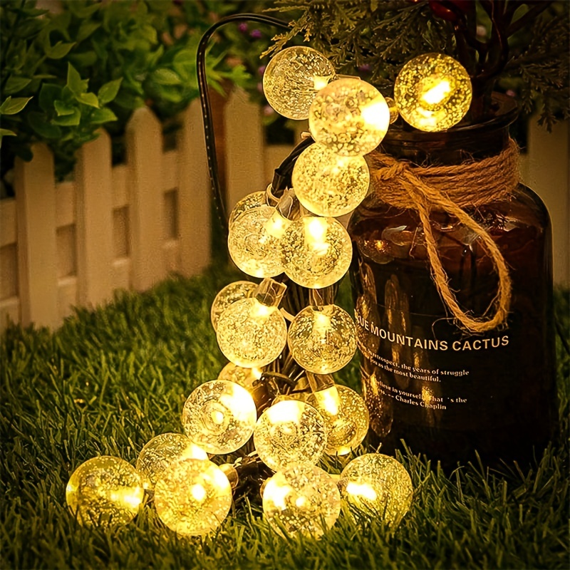 Led Color Warm White Small Round Ball String Lights Yard - Temu