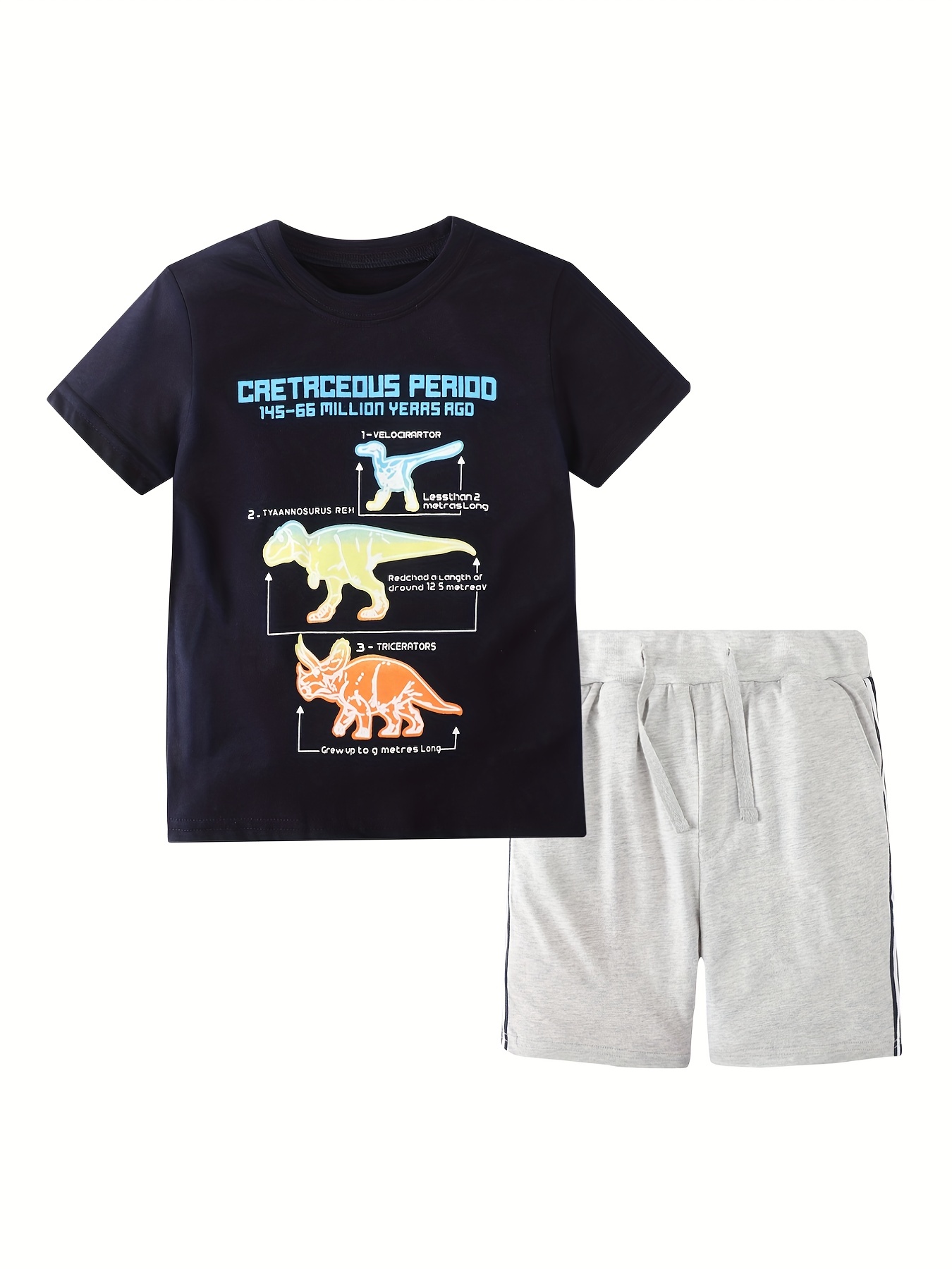 Little M Short Sleeve T-Shirt Cut N Sewn Dino Squad