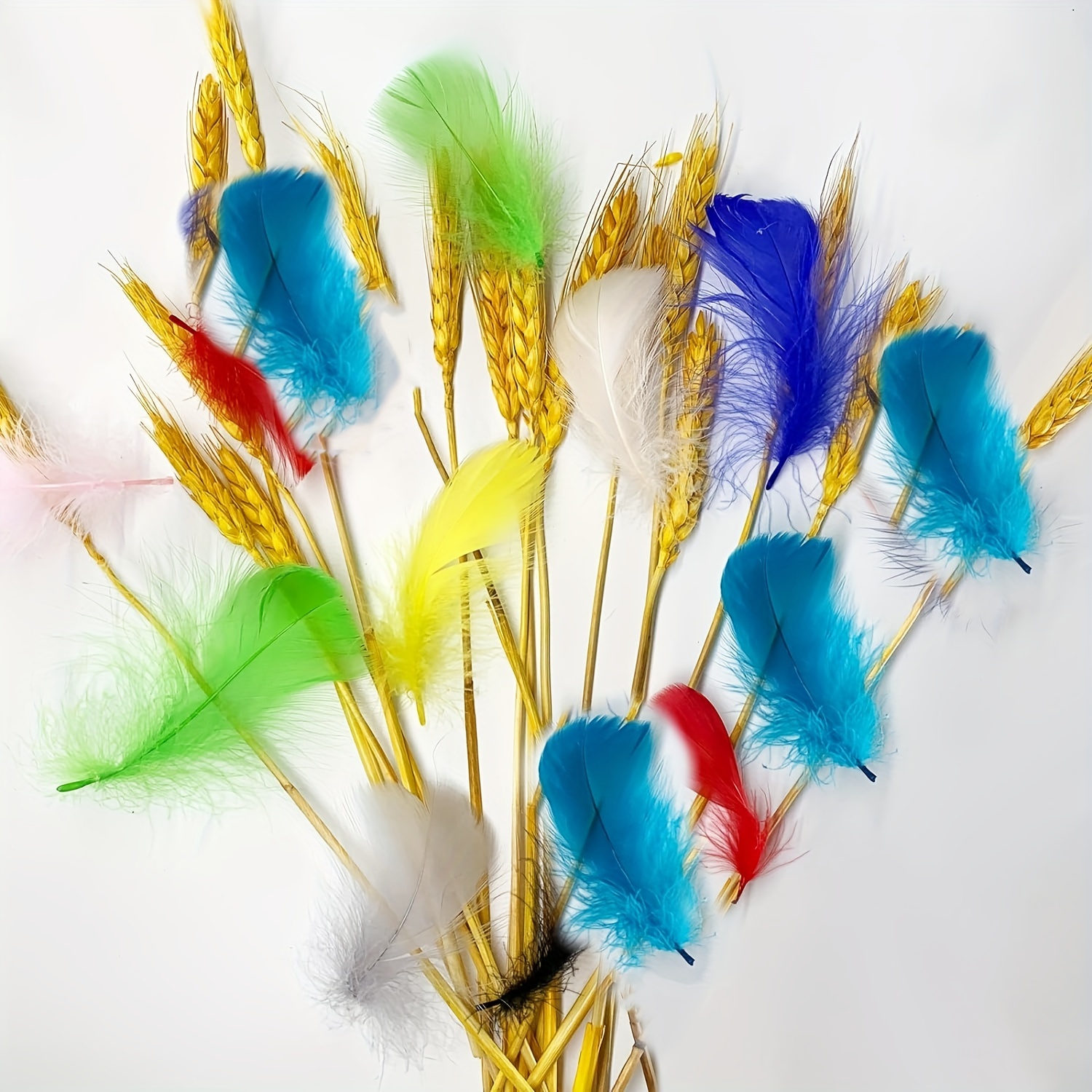 Sky Blue Feather Craft Feathers Assorted Rainbow Color - Temu
