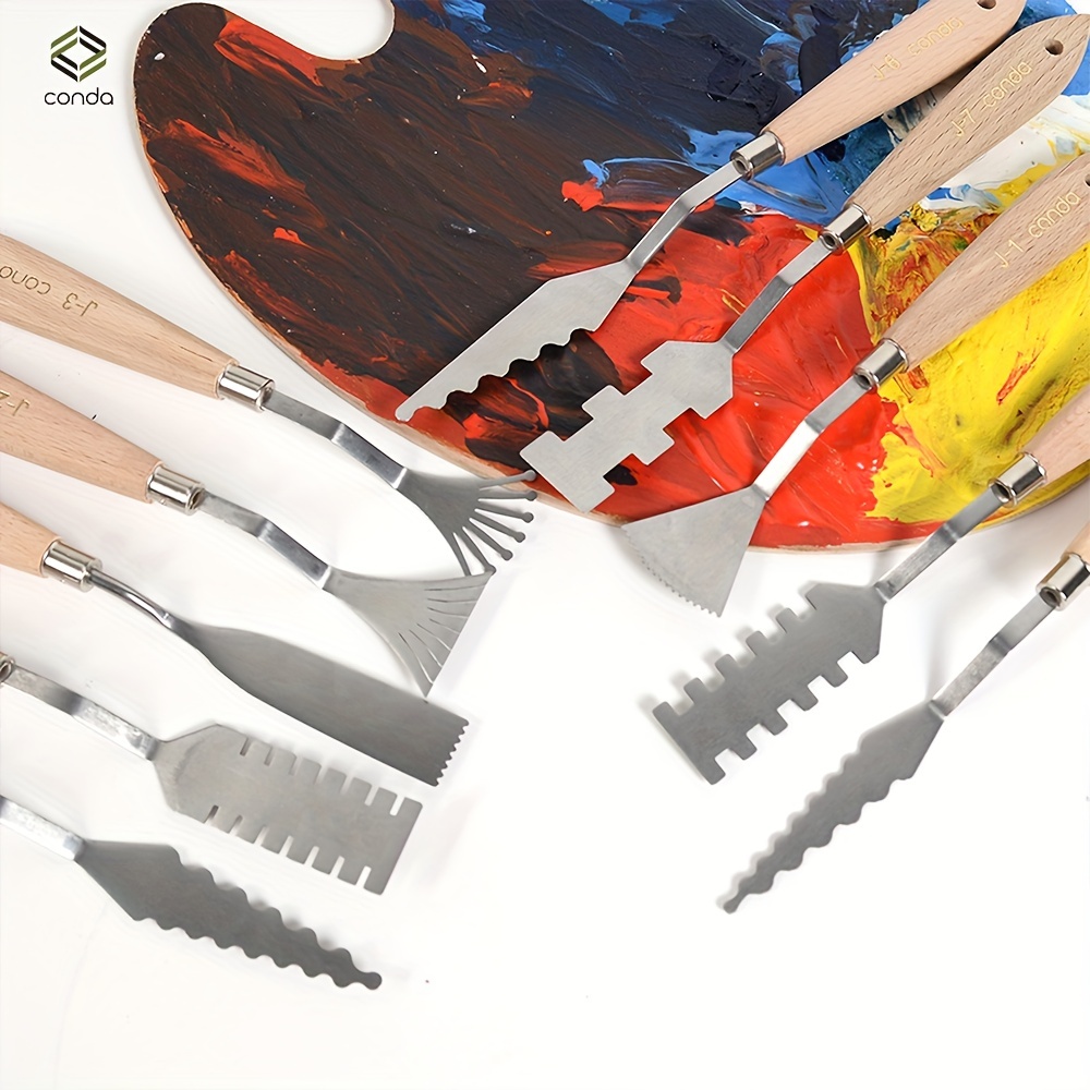 Steel Wood 12 Pieces Pallet Knife for Acrylic Paint Art Knife Spatula  Pallet Knife Color Pallet