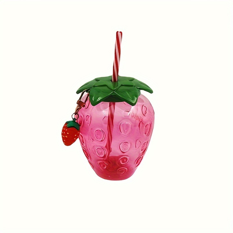 1PC Transparent Glass Drinking Straws Cute Fruit Strawberry Glass