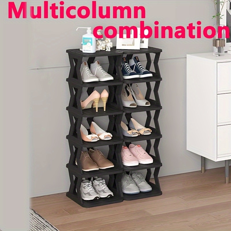 2/3 tier Plastic Foldable Shoe Rack Stackable - Temu