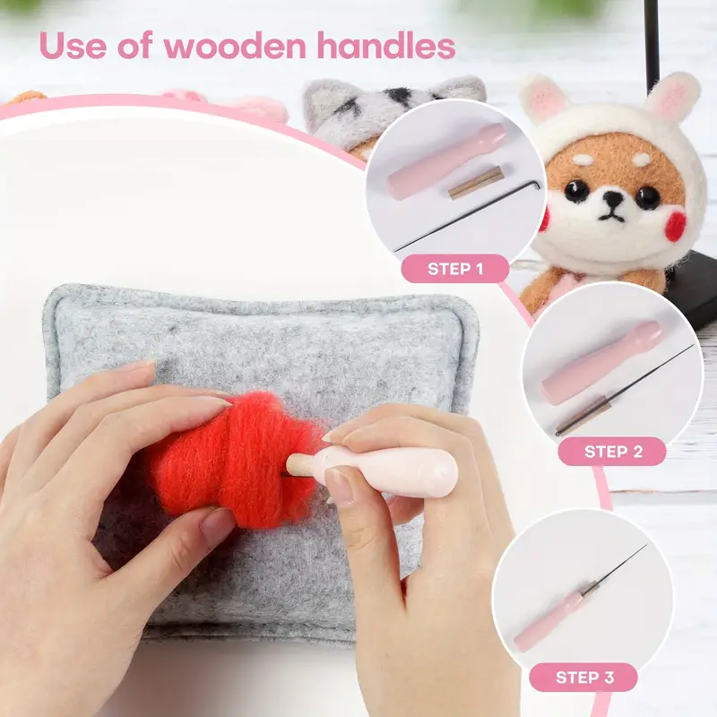 Wool Needle Felting Kit For Beginner Starers Shiba Needle - Temu