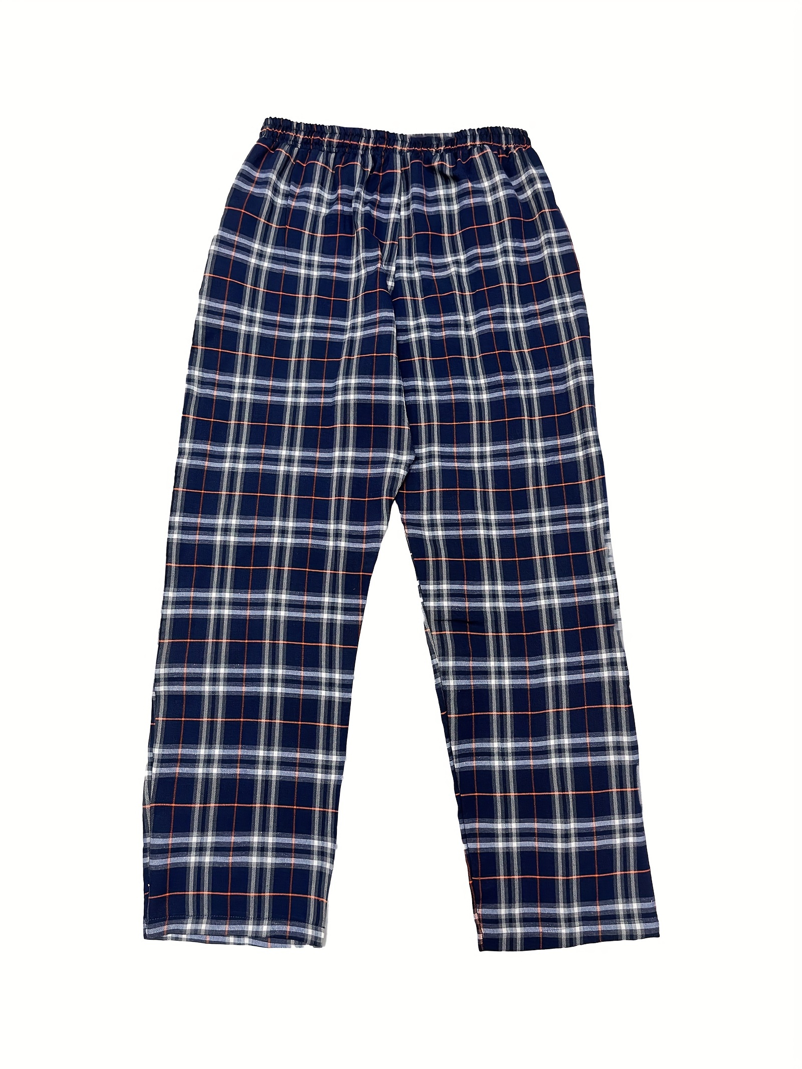 Men's Simple Style Plaid Pattern Casual Comfy Pants Trendy - Temu