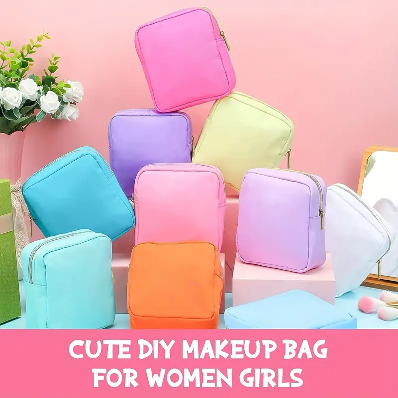 Nylon Mini Makeup Bag For Purse Preppy Small Cute Makeup Bag - Temu