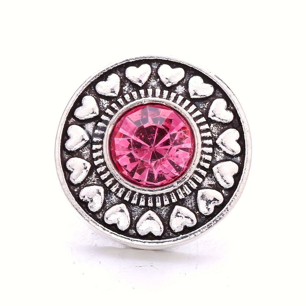 Crystal Round Button Bracelet Pendant DIY Accessory Women