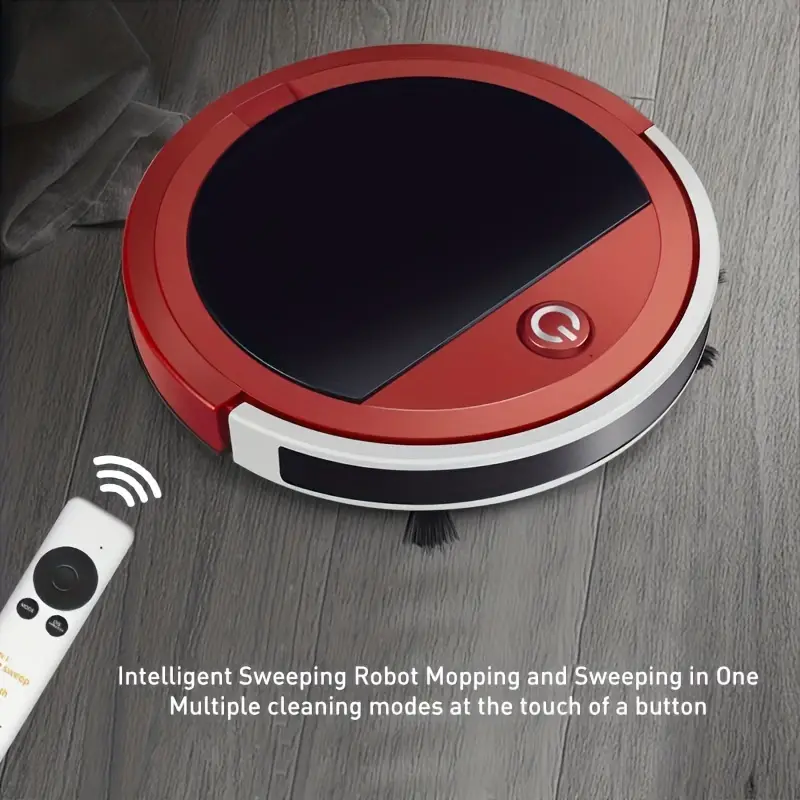 1pc 2800Pa Smart Vacuum Cleaner Robotic Vacuum Cleaner Automatically Sweep Your Home With ThePress Of A Button Four Control Modes WithRemote Control Small Appliance BedroomAccessories Cleaning Tools Red White details 5