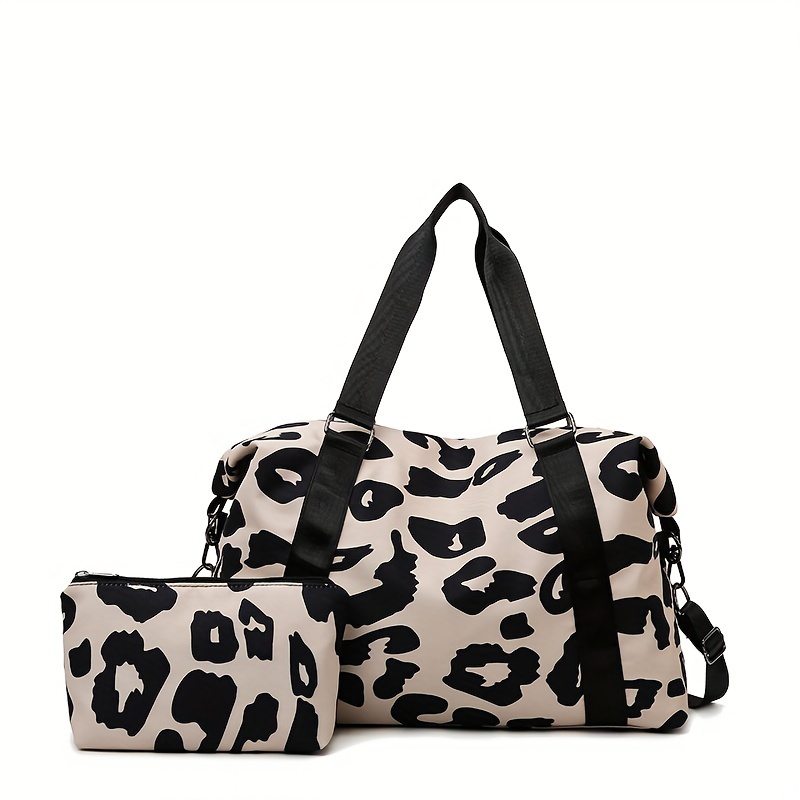 Borsa Weekend Motivo Leopardato Borsone Viaggio Donna Borsa - Temu