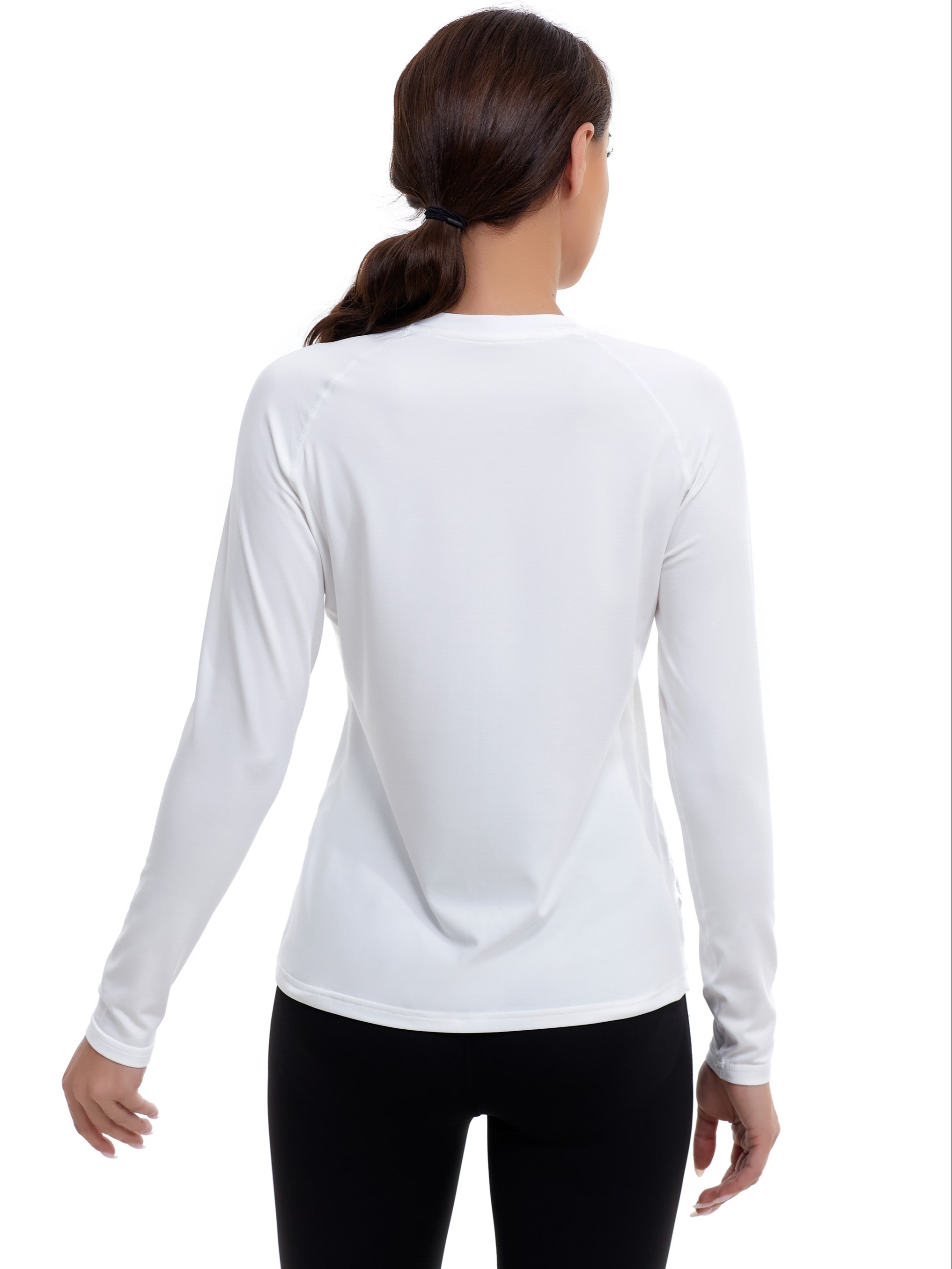  Womens Thermal Tops Fleece Lined Shirt Long Sleeve Base  Layer White XX-Large