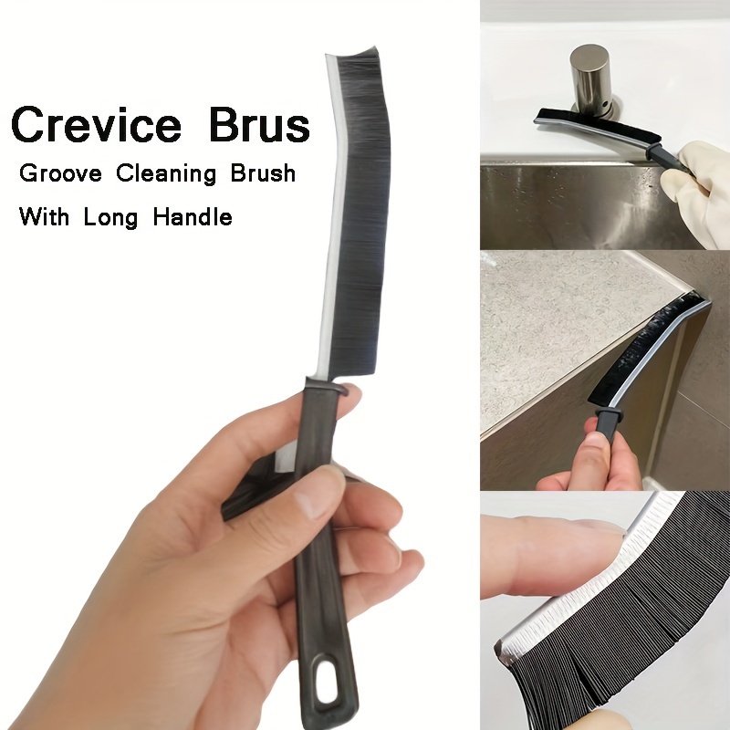 1 2 3pcs Groove Cleaning Brush With Long Handle Hard Bristle Brush  Multifunctional Crevice Brush Window