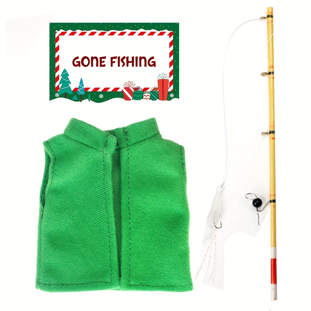 Elf Accessories Fishing Scene Micro Fishing Rod Fishing Vest - Temu