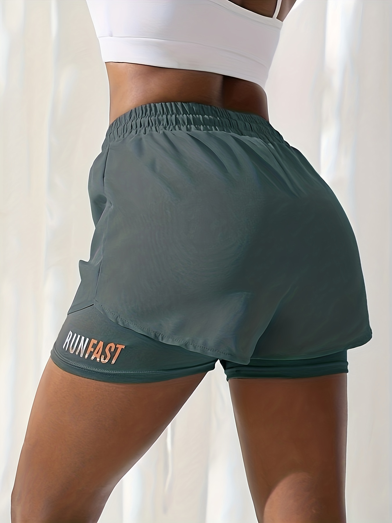 2 in 1 Shorts Women's Athletic Running Shorts for Women Quick-Dry