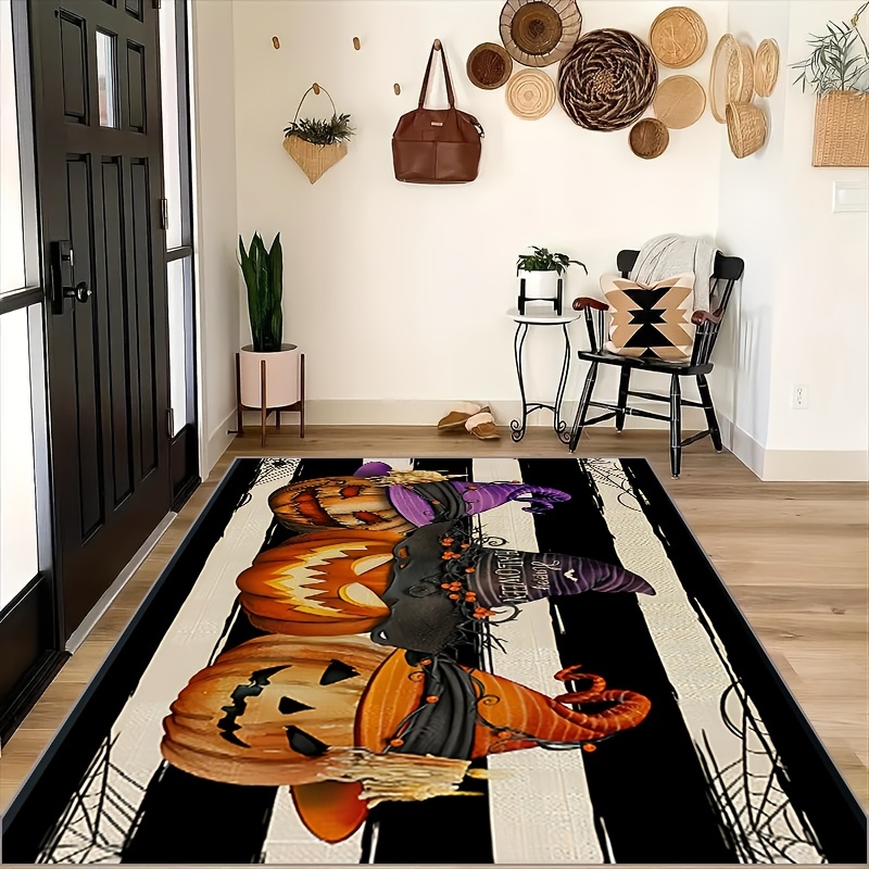 Halloween Decor Area Rug, Pumpkins Entrance Carpet Door Mat, Non-slip Floor  Mats Indoor Outdoor Home Decor, Fall Home Decor - Temu