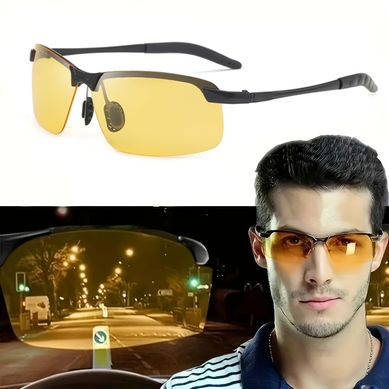 1pc Mens Polarized Photochromic Sunglasses Day And Night Driving