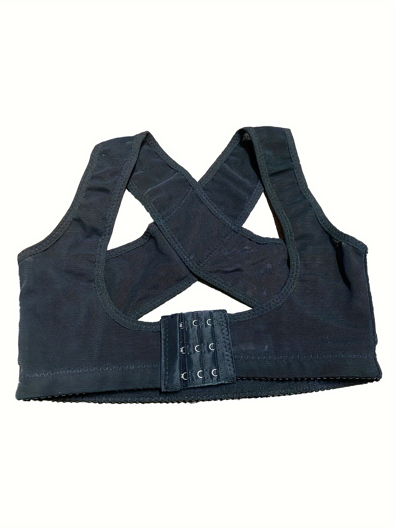 Women'S Invisible Ribbed Cross-Back Bra - Anti-Sagging, Lifted Support for Slouching Posture, Breathable & Comfortable Undergarment in Black, Pink, Red, Yellow, Green, Blue, Orange, Purple