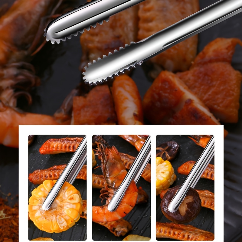 Kitchen Tongs Long Stainless Steel Barbecue Grill Tongs For