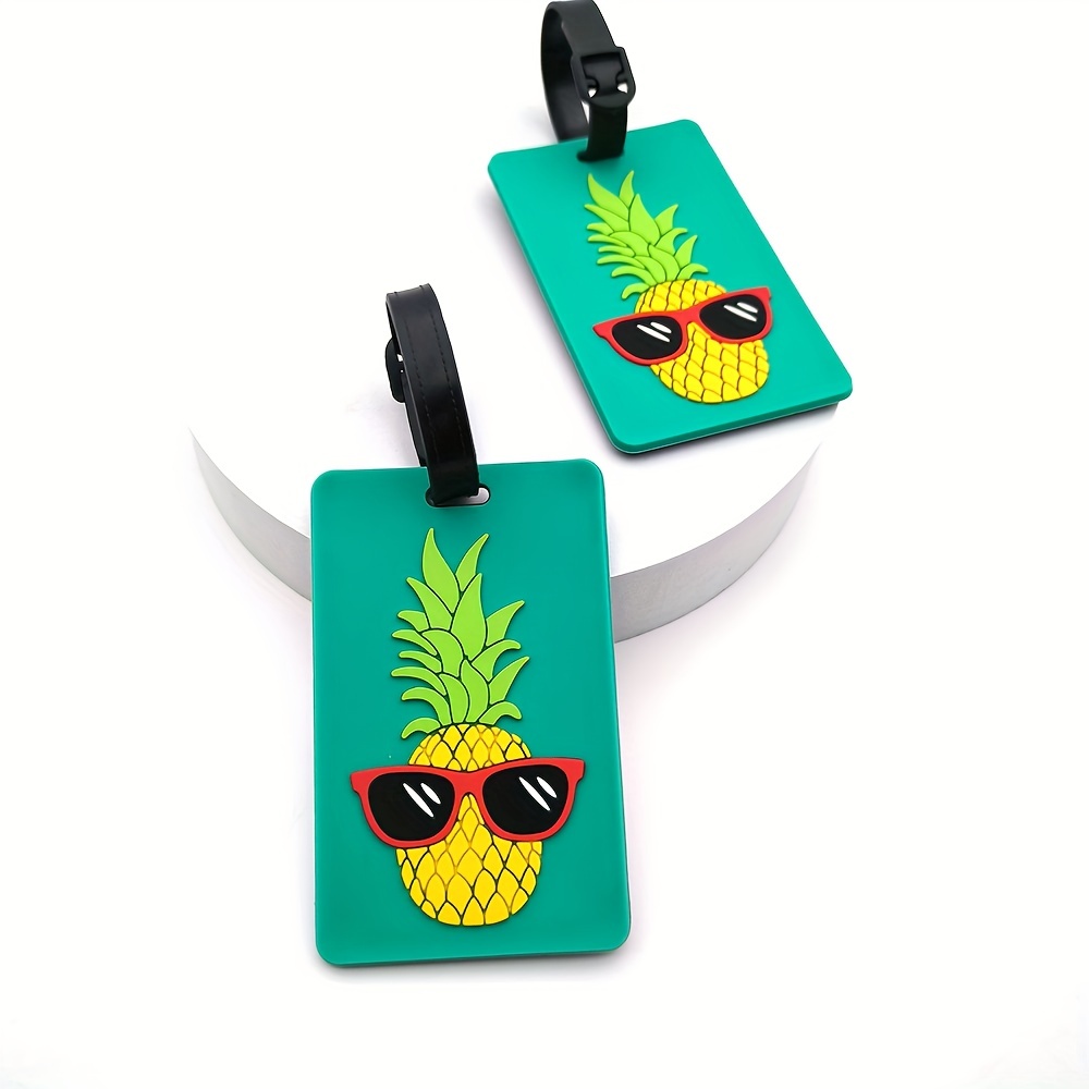 

1pc Green Cute Pineapple Luggage Tag, Personal Items Storage Identification Tag Aircraft Boarding Tag Travel Essential Supplies