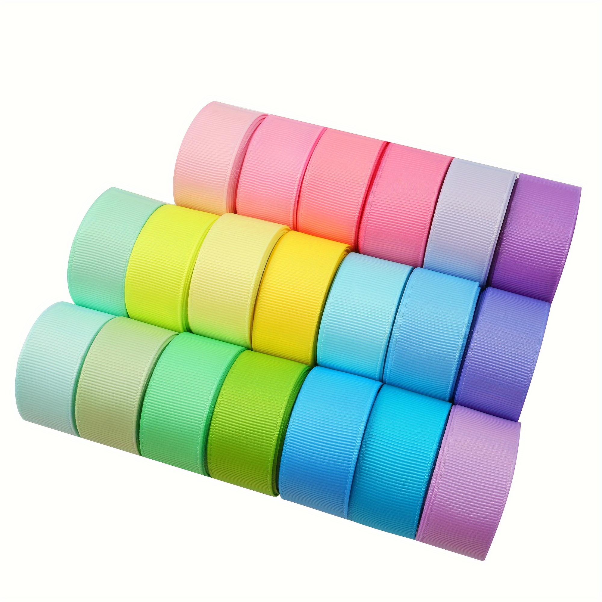 

Set, 40yards/set Pastel Colored Grosgrain Ribbon Roll 22mm Polyester Weaving Ribbon Party Wedding Gift Crafts Bow Birthday Decoration, Diy Clothing Decoration