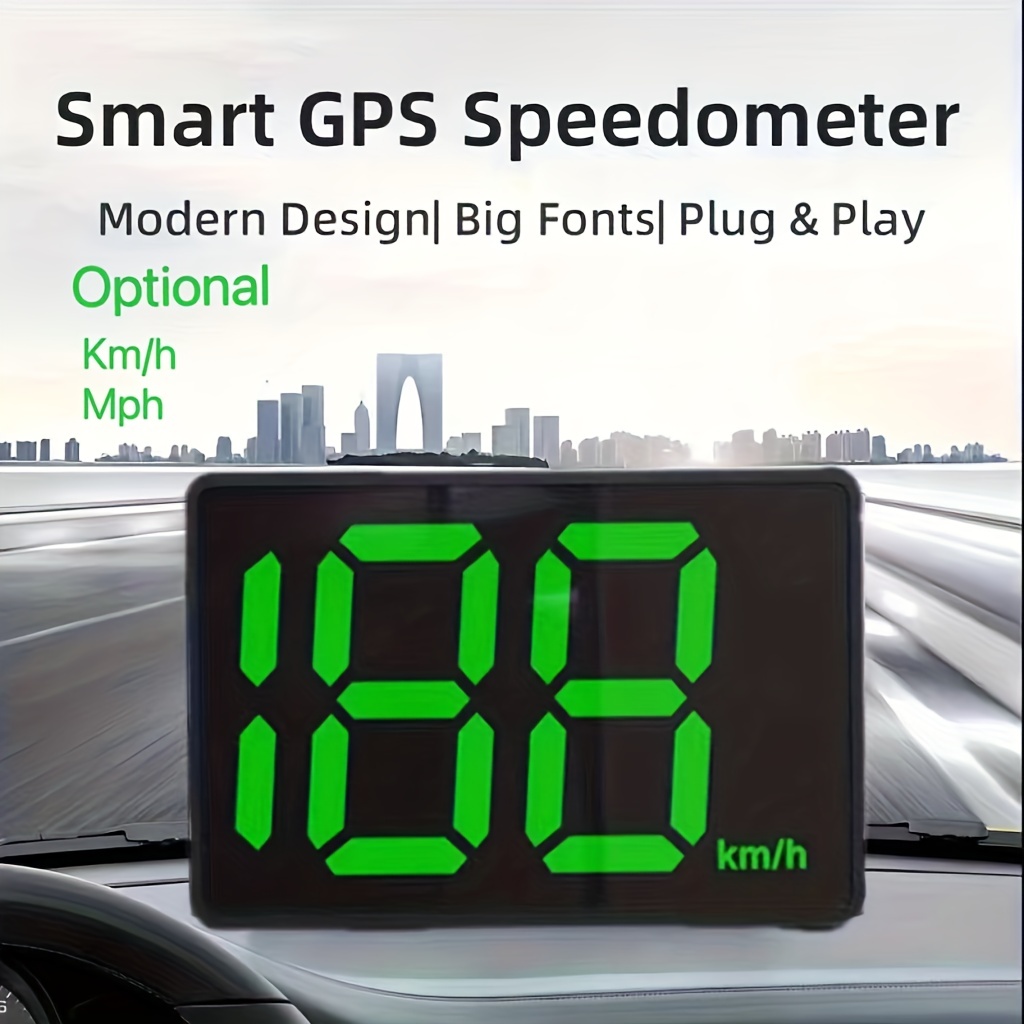 Compteur de vitesse GPS numérique, affichage tête haute de voiture Hud avec  vitesse numérique en km / h et mph, pour les voitures