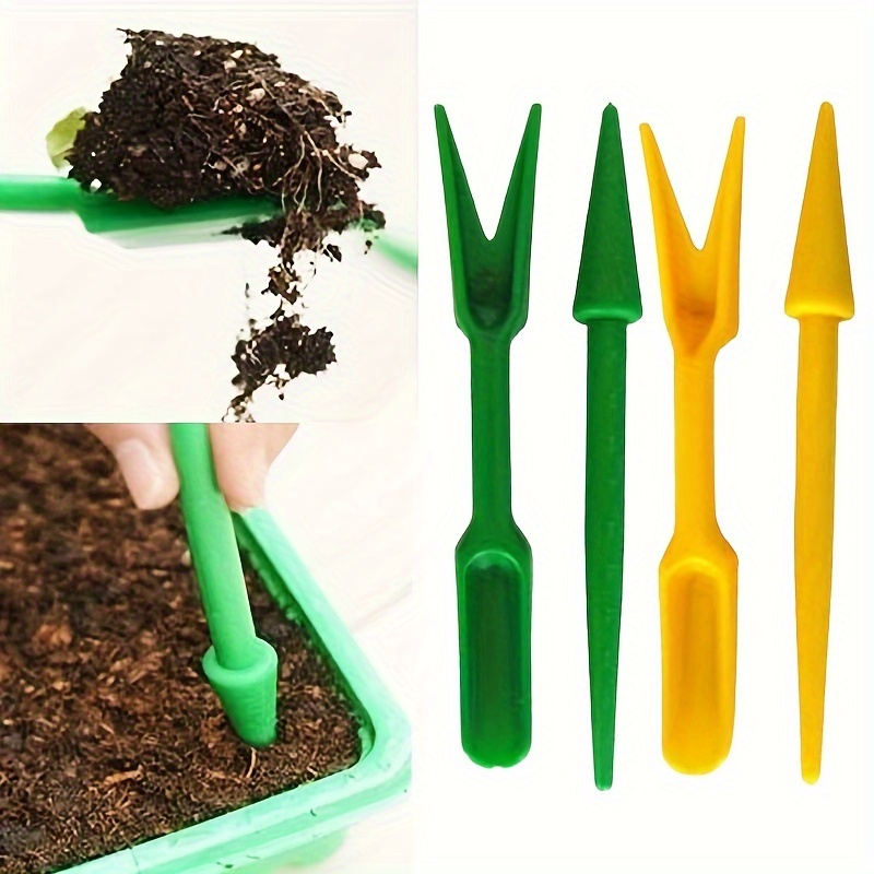 4 Pcs Mini Soil Hole Punchers Plastic Seed Planters Transplanting Planting  Tools For Garden, Home Planting(random Color)