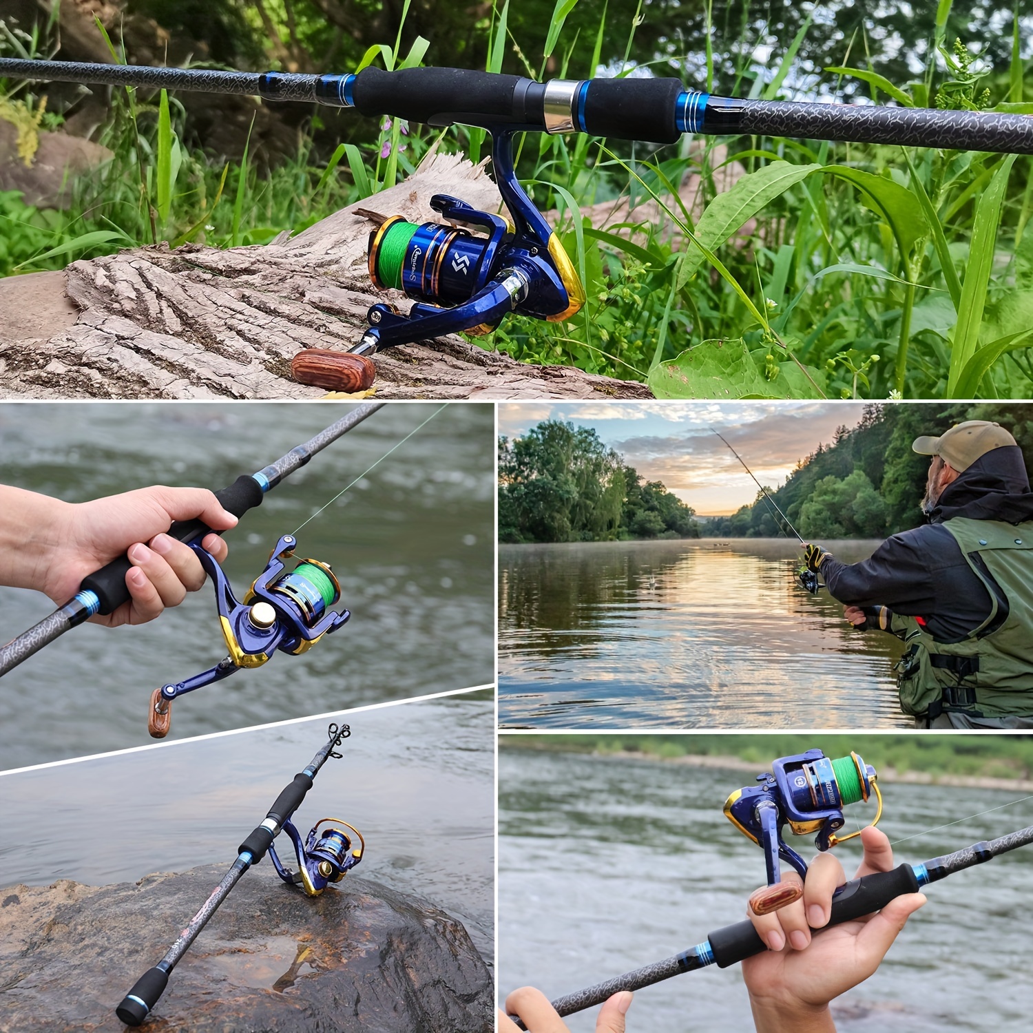 Sougayilang Fishing Rod And Reel Combos Portable Fishing Pole With