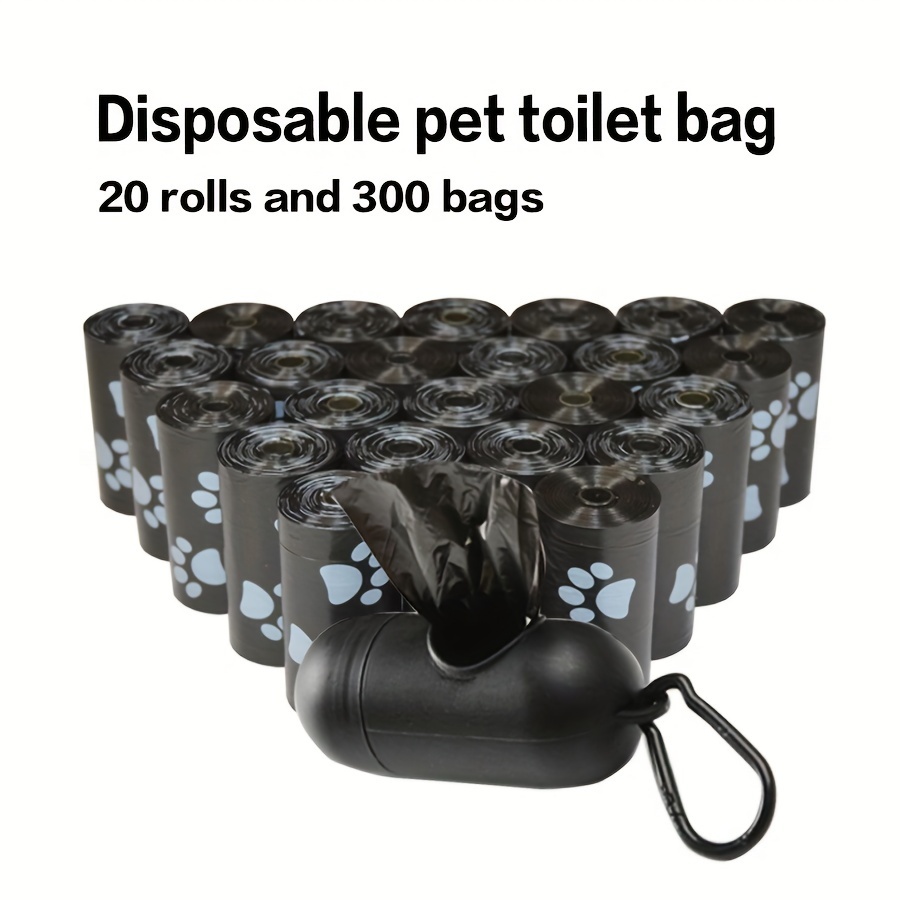 

20 Rolls Of 300 Bags Paw Print Dog Poop Bags Leak Proof Durable Pet Garbage Bag Refill Rolls With Dispenser Box