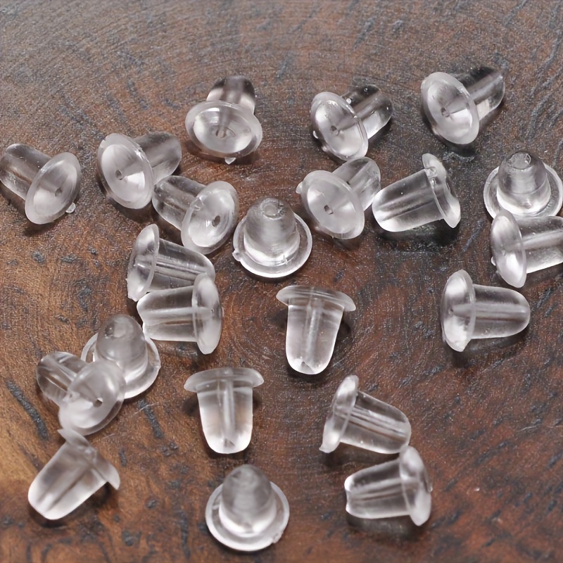 Earring Backs Back Stoppers Soft Plastic Replacement 100 PCS Earnuts Tube