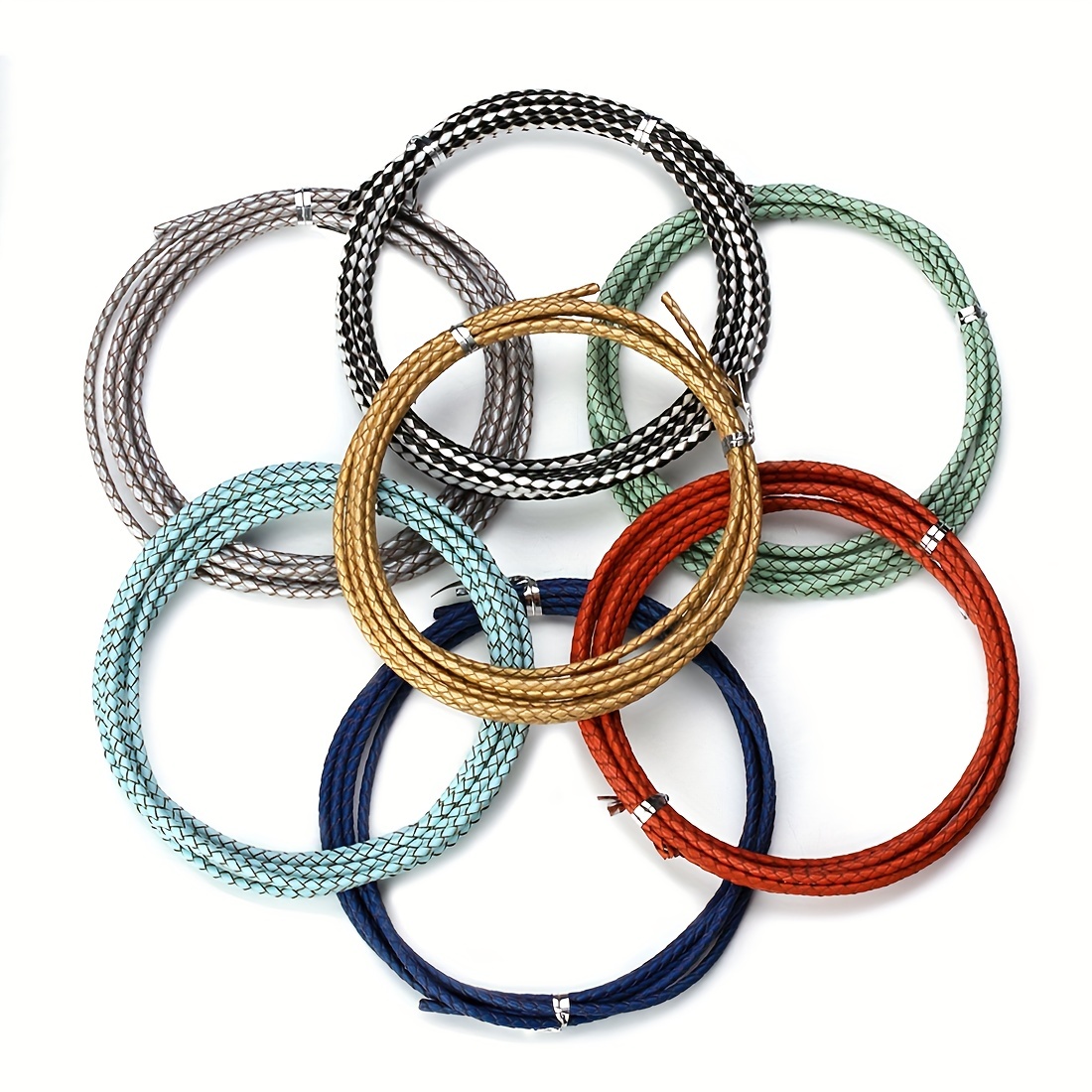 Cords Essentials Cuerda redonda trenzada de cuero auténtico, cuerda para  hacer joyas, collares, pulseras, envolturas, manualidades y proyectos de