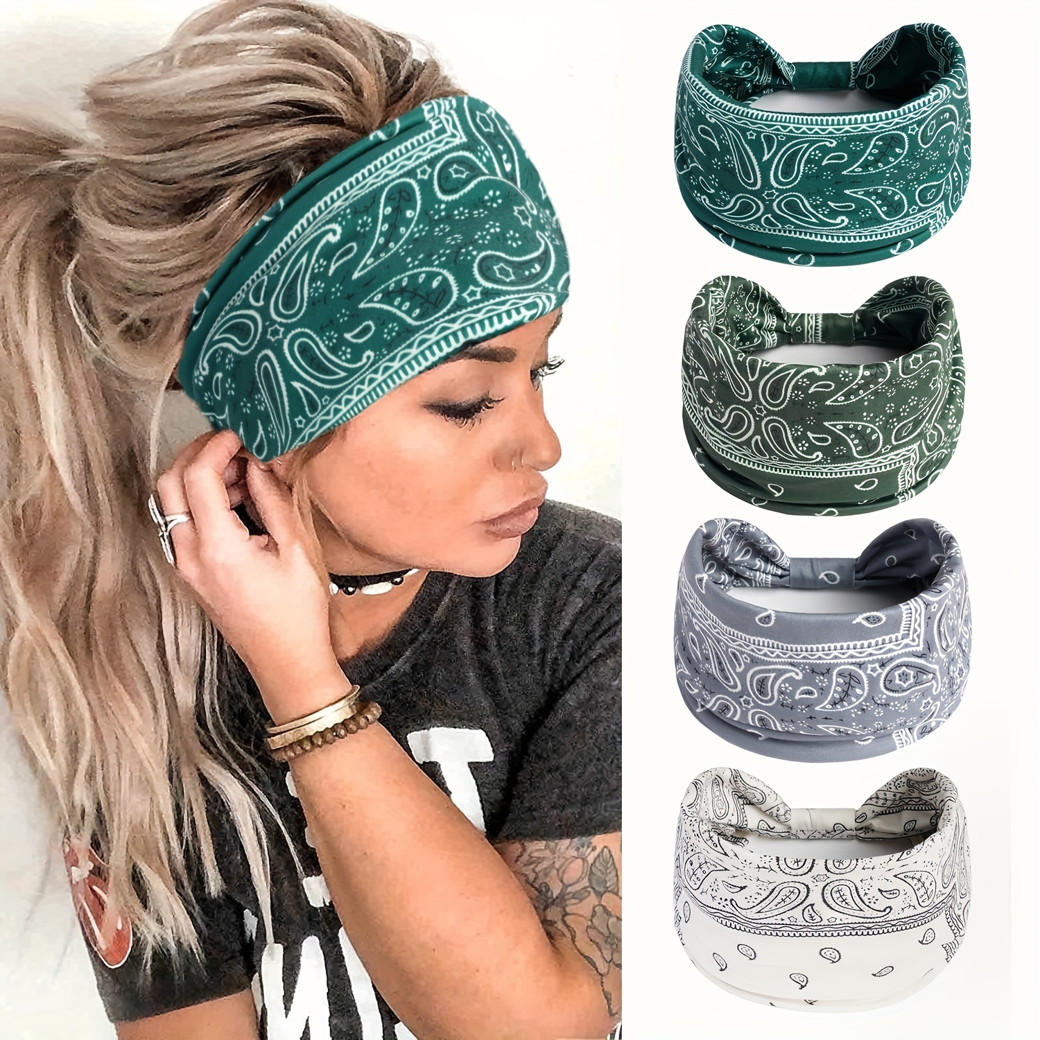 Knotted Sporty Headband Women's Elastic Wide Sweat Band - Temu