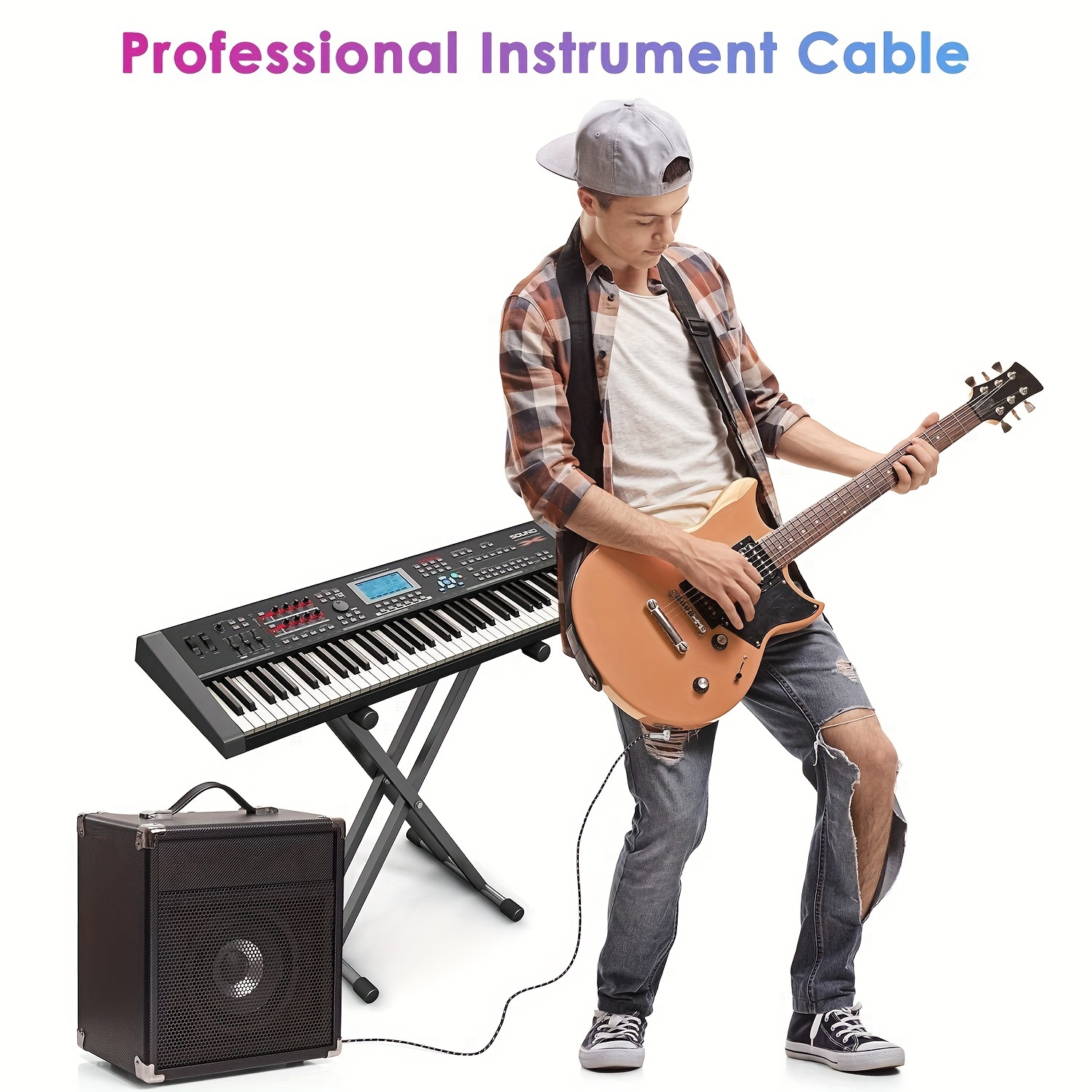 Câble de guitare 10 pieds Câble d'instrument électrique - Temu Canada