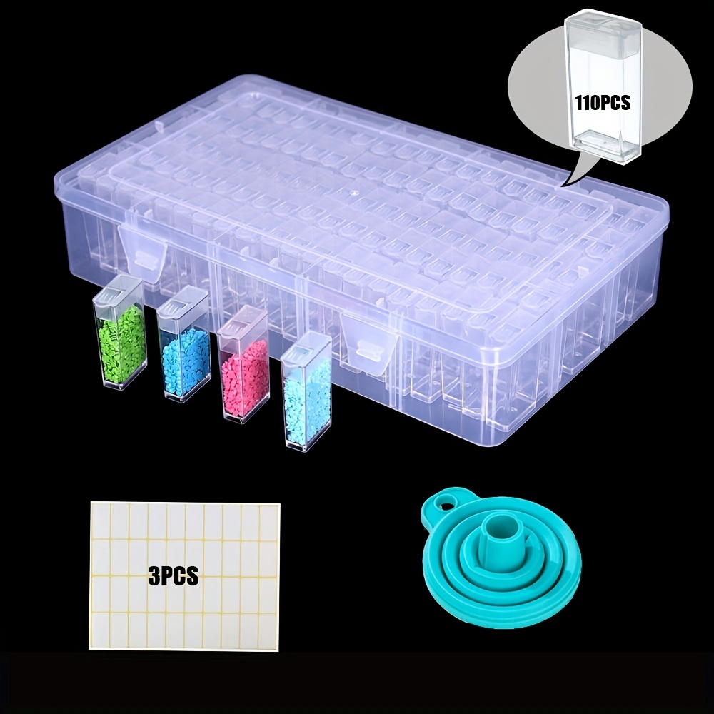 1set 42/64/123 Grids Diamond Painting Accessories Storage Containers,  Transparent Art Craft Bead Storage Box