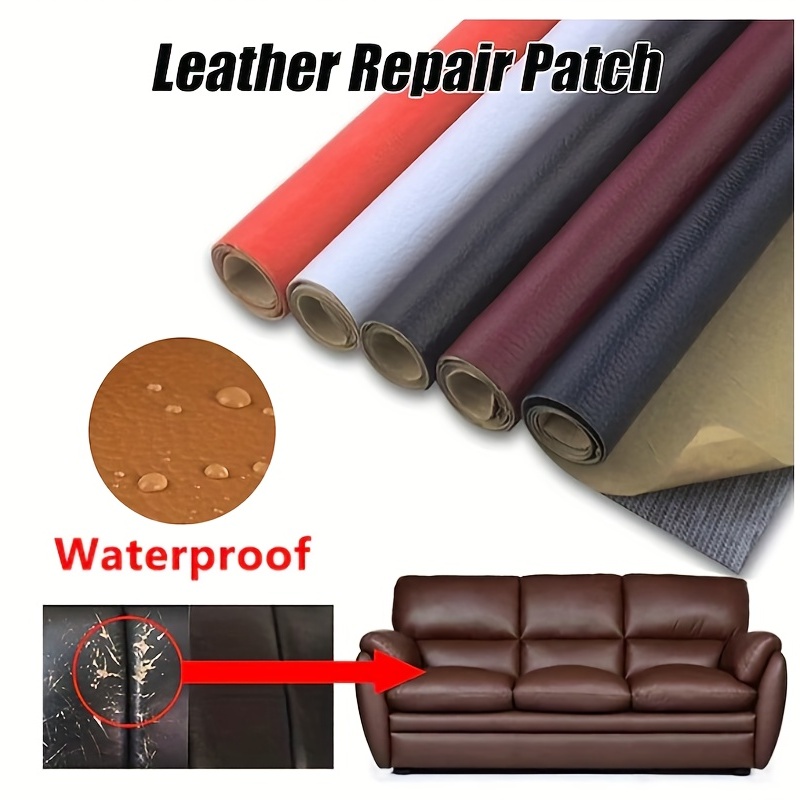 Leather Repair Patch Kit Self-Adhesive Leather Tape Upholstery Vinyl  Sticker for Couches Sofa Furniture Car Seats Bags Fix Tear